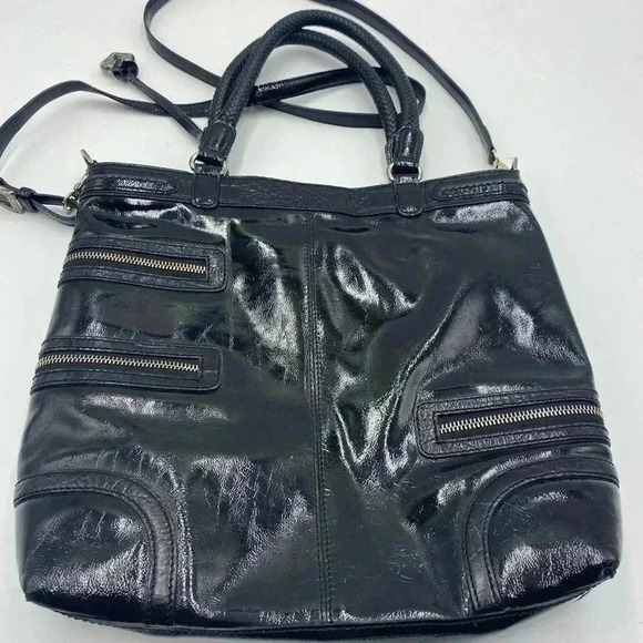 Brighton Kaelan Black Patent Handbag - Picture 6 of 9